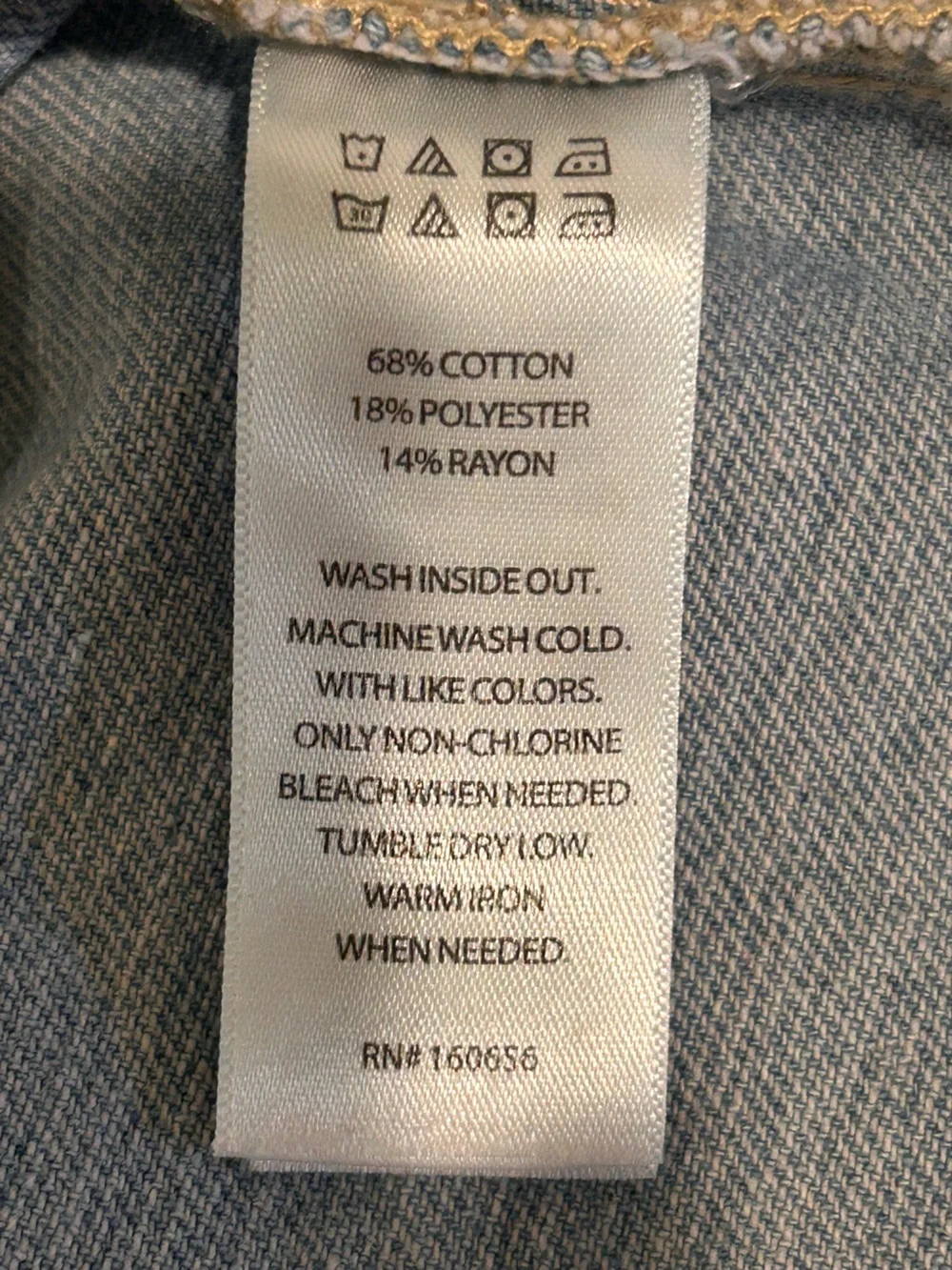 Jean Jacket Top Women’s  Frayed Hem Raw Edge Size XL